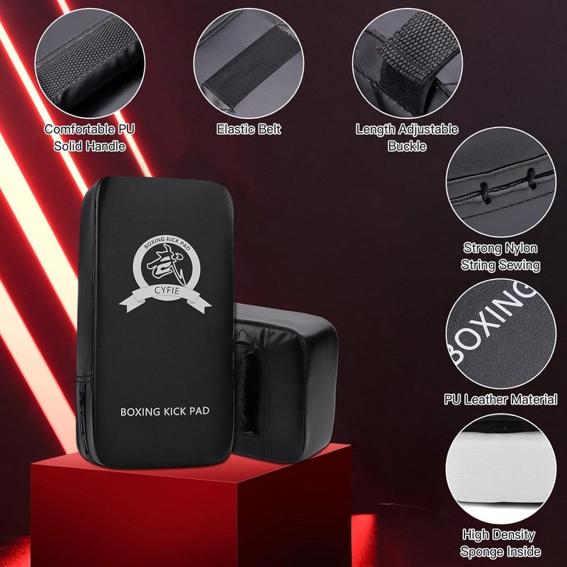 SEISSO Kids Boxing Gloves Boxing Kick Pads Punching Mitts Set for Taekwondo Karate Training Target Focus Muay Thai Pads Punch Kicking Strike MMA Martial Art for Kids Youth - Image 3